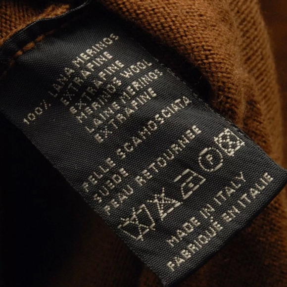 Connolly England Mustard Brown crewneck 100% Merino Wool Sweater 54 Size Large L - Picture 5 of 12